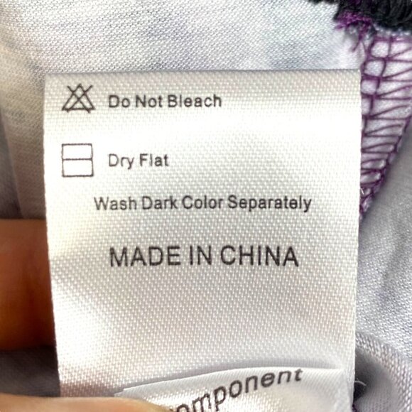 Bebonnie Blouse Womens Sz 3X Purple Floral Notch Neck Short Sleeve Pleated Tunic - Picture 7 of 10